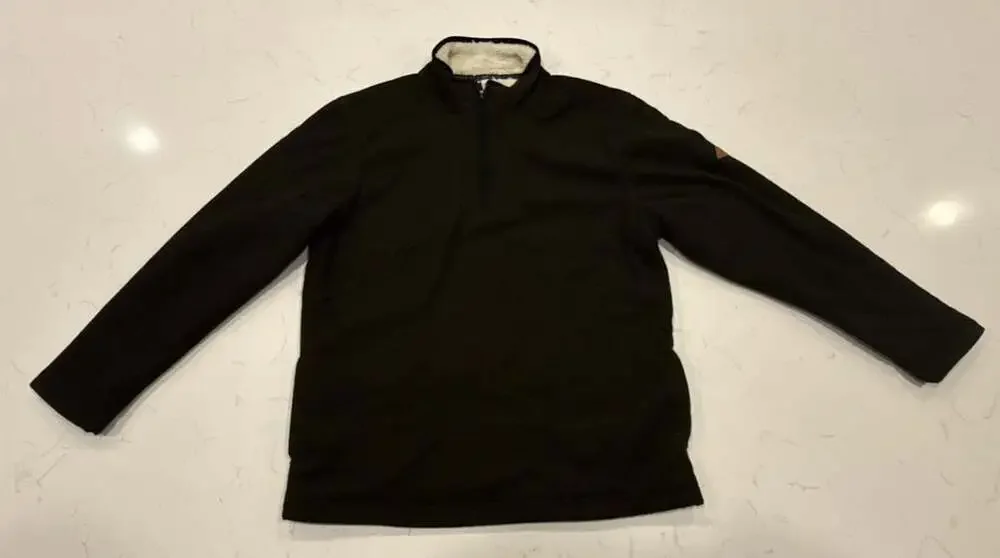 Orvis Quarter Zip Pullover Size M Dark Brown Fleece Sweater